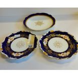 3 Victorian biscuit Cake Plates