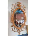 Largeantique gilt shearaton style wall mirror