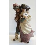 Lladro Figurine Gres Facing the Wind Boy, Girl & Dog Model No.1279 ex cond.