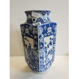 Blue and white chinese style vase 38cm ex. Con
