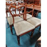 4 x Victorian mahogany dining chairs