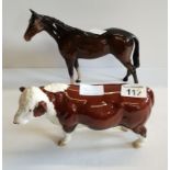 Beswick Horse & Beswick style Bull (no markings)