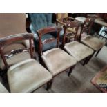 4 x Antique mahogany dining chairs