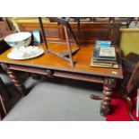 Antique carved hall table with two drawers