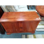 repro. Yew cupboard and occ. tables x 2