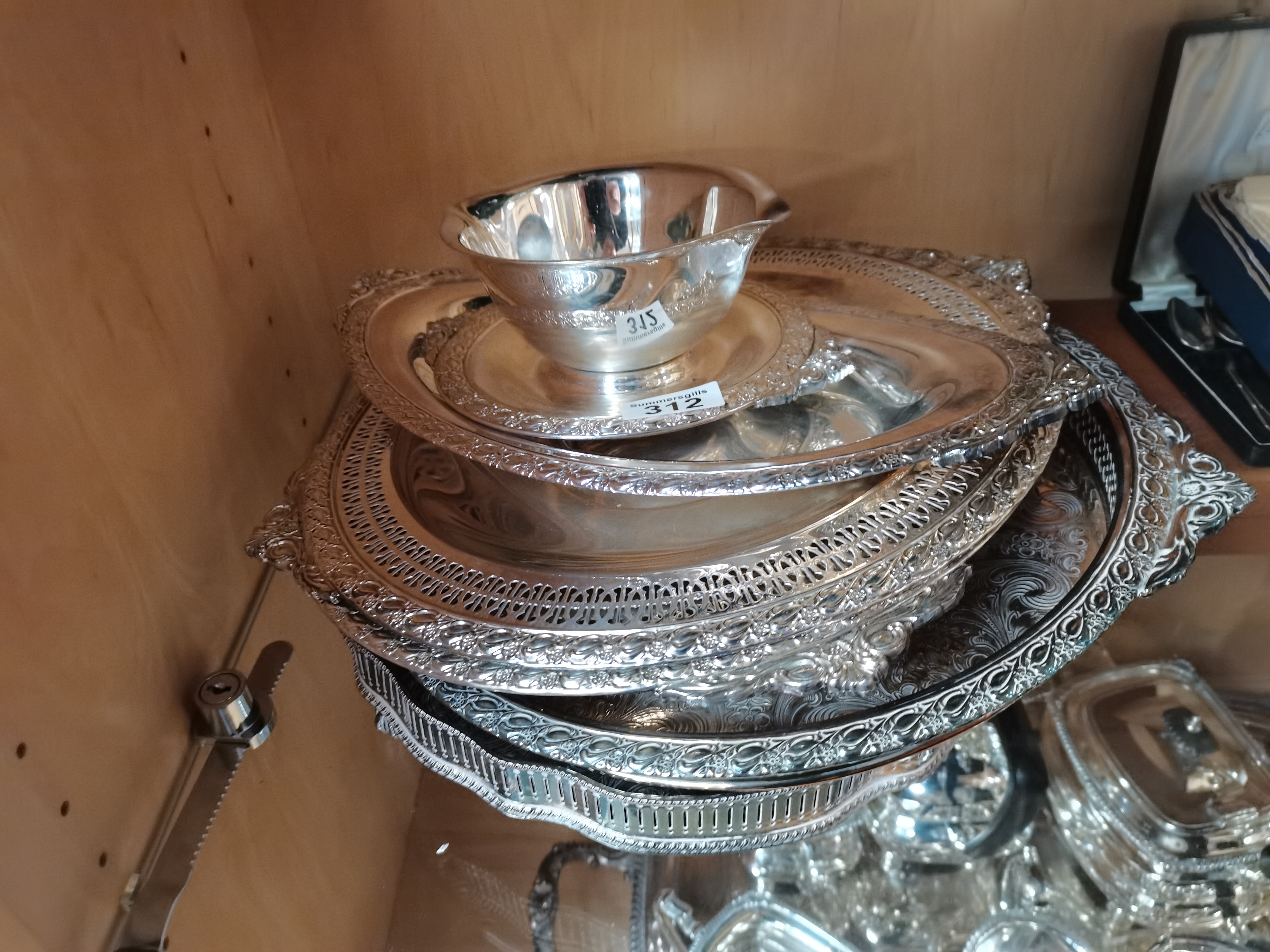 Silver plated trays etc