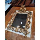 Antique gilt small wall mirror