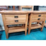 2 modern light oak cupboards