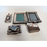 Silver Frames, box etc