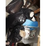 4 x bags of Sheepskin rugs plus china