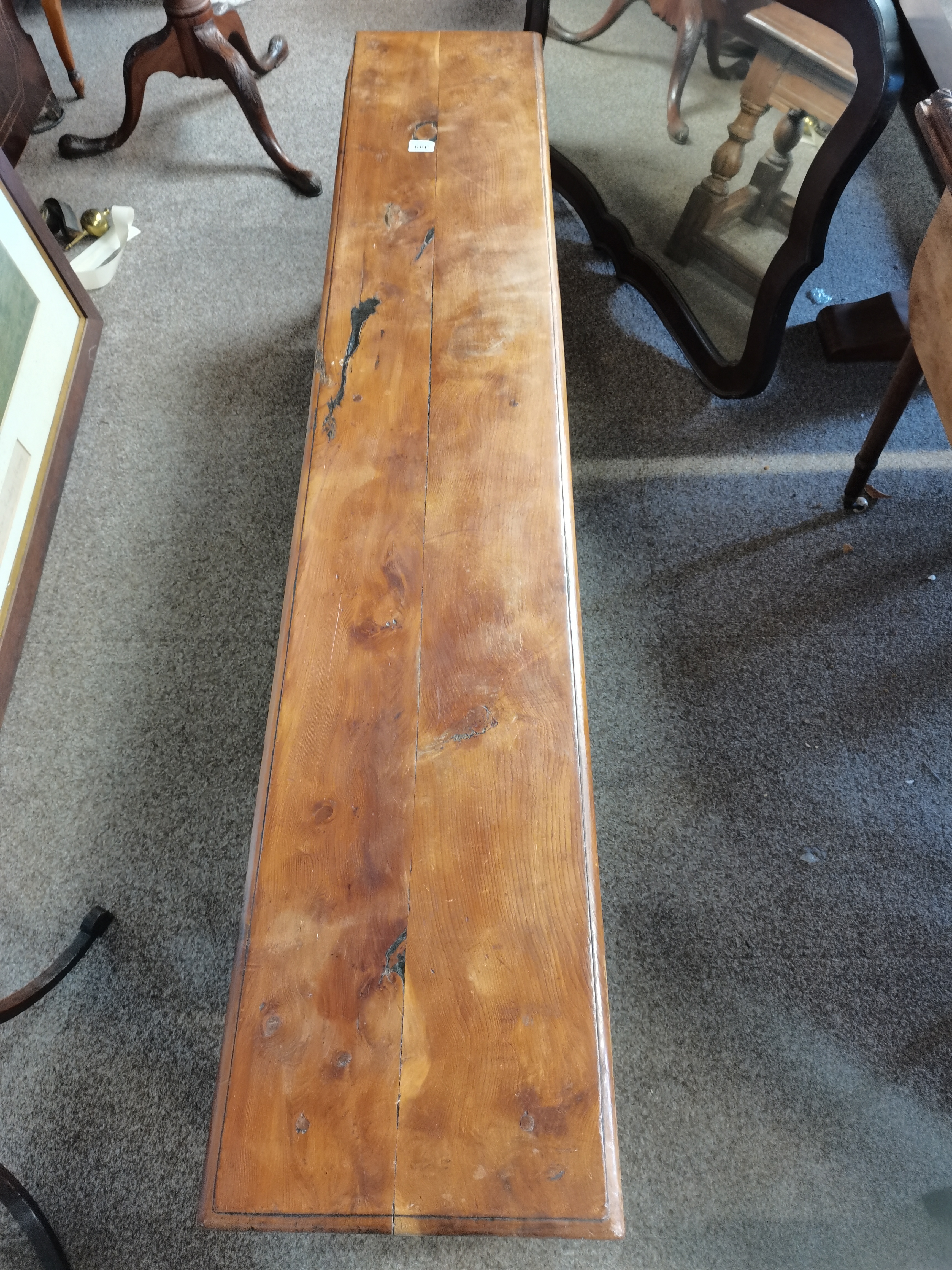 1.7m long early yew wood long stool