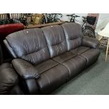 Brown leather 3 pce suite