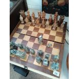 Oriental Chess Set and Box/Board A/F