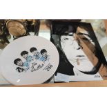 Beatles plate and John Lennon mirror