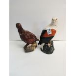 Beswick fish eagle and Doulton grouse
