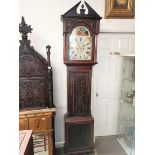 8 day longcased clock by JC Elliot Blyth oak carved case