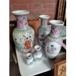 5 x Chinese vases