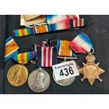 Military medal, 1914-18 medal, 1914 - 15 star long service in the volunteer force sjt LG THOMSON