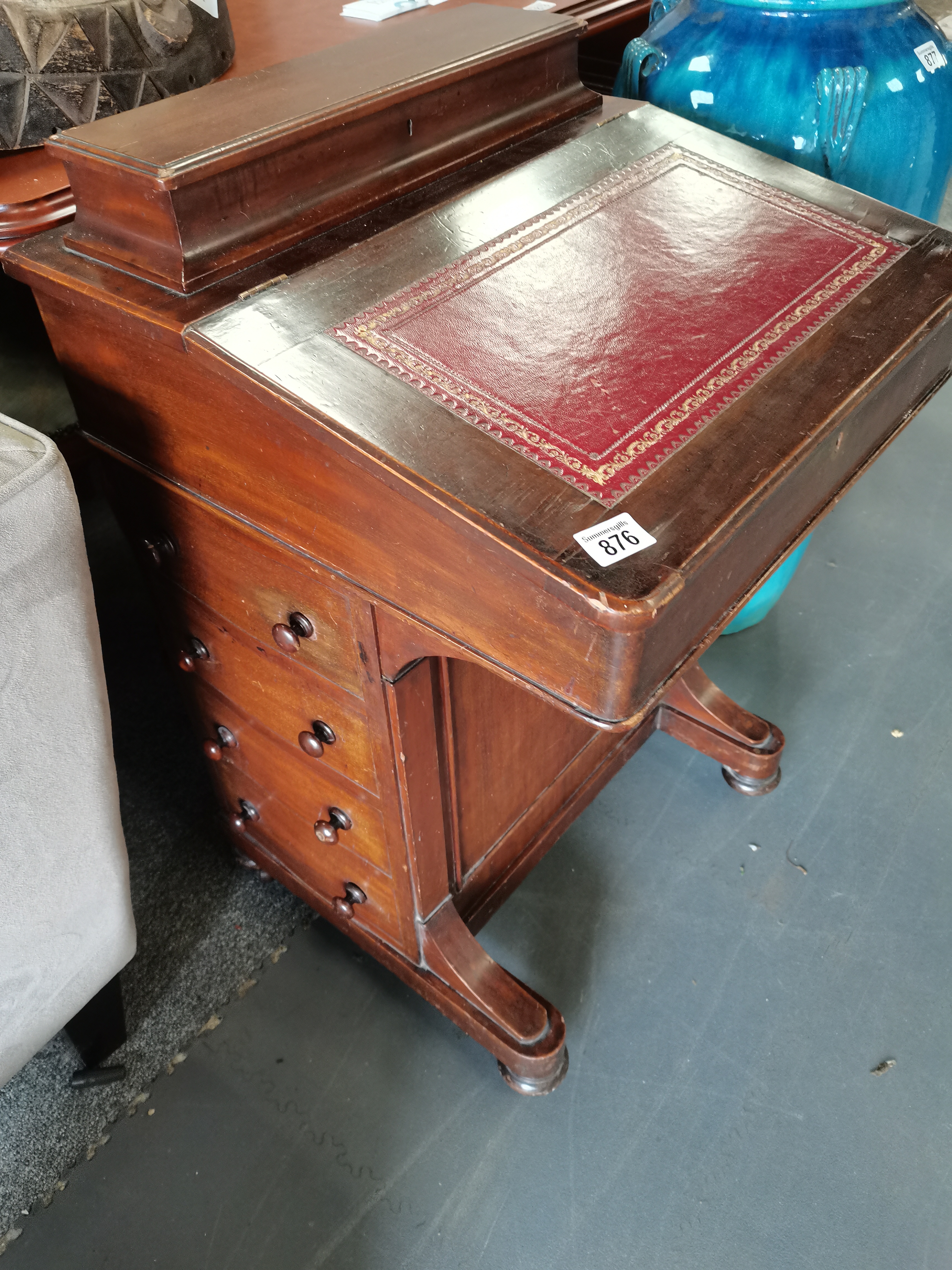 Antique mahogany davenport - Image 2 of 2