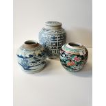 3 x chinese tea jars