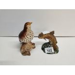 Beswick trout 1390 and thrush 2308