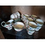 Copeland England Chinese Rose coffee set