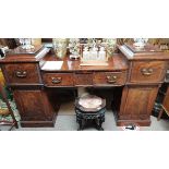 Antique mahogany pedestal sideboard