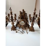 Italian clock garniture set