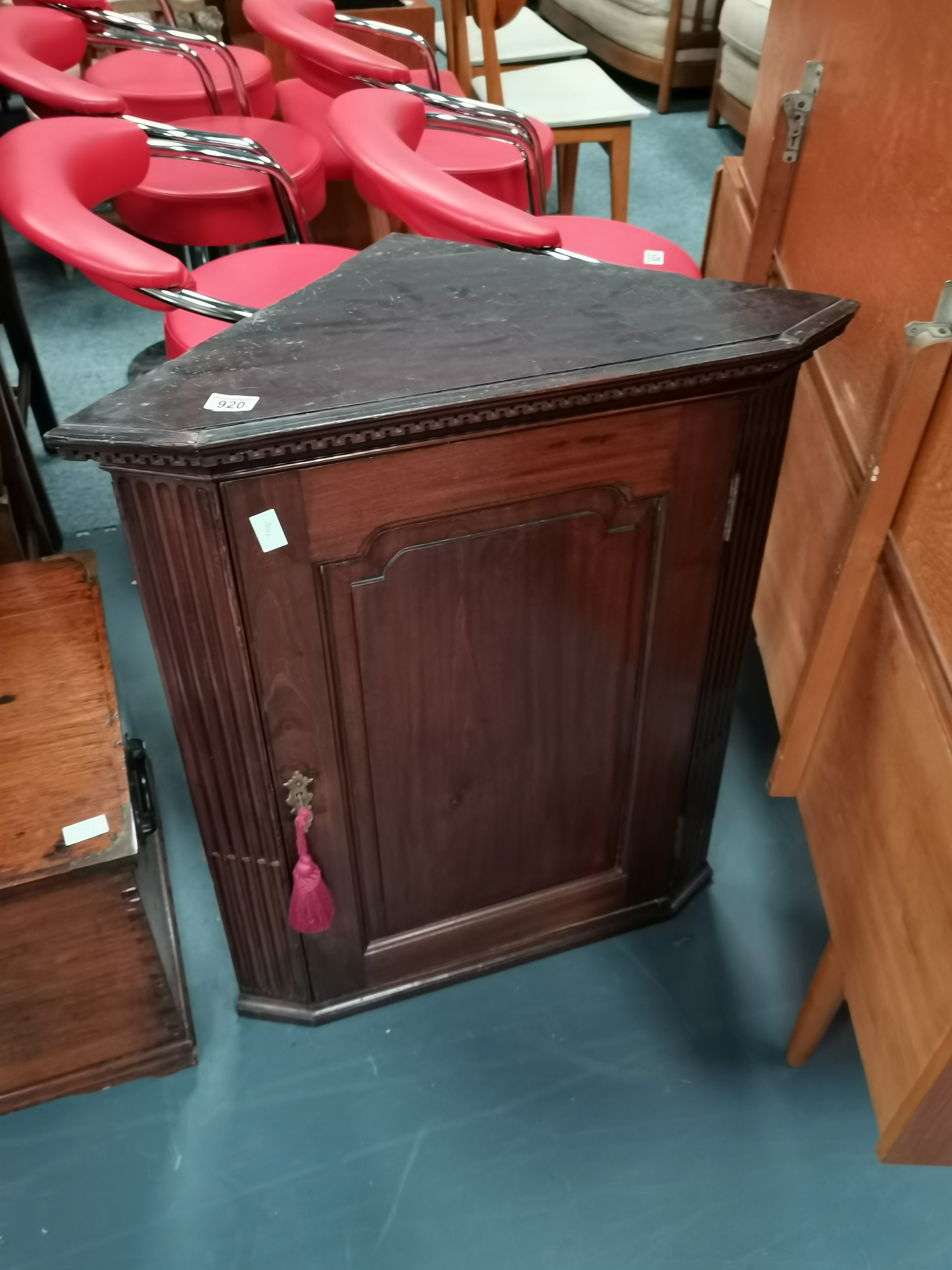 Antique oak corner cupboard