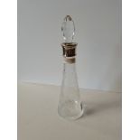 Silver and cut glass decantor