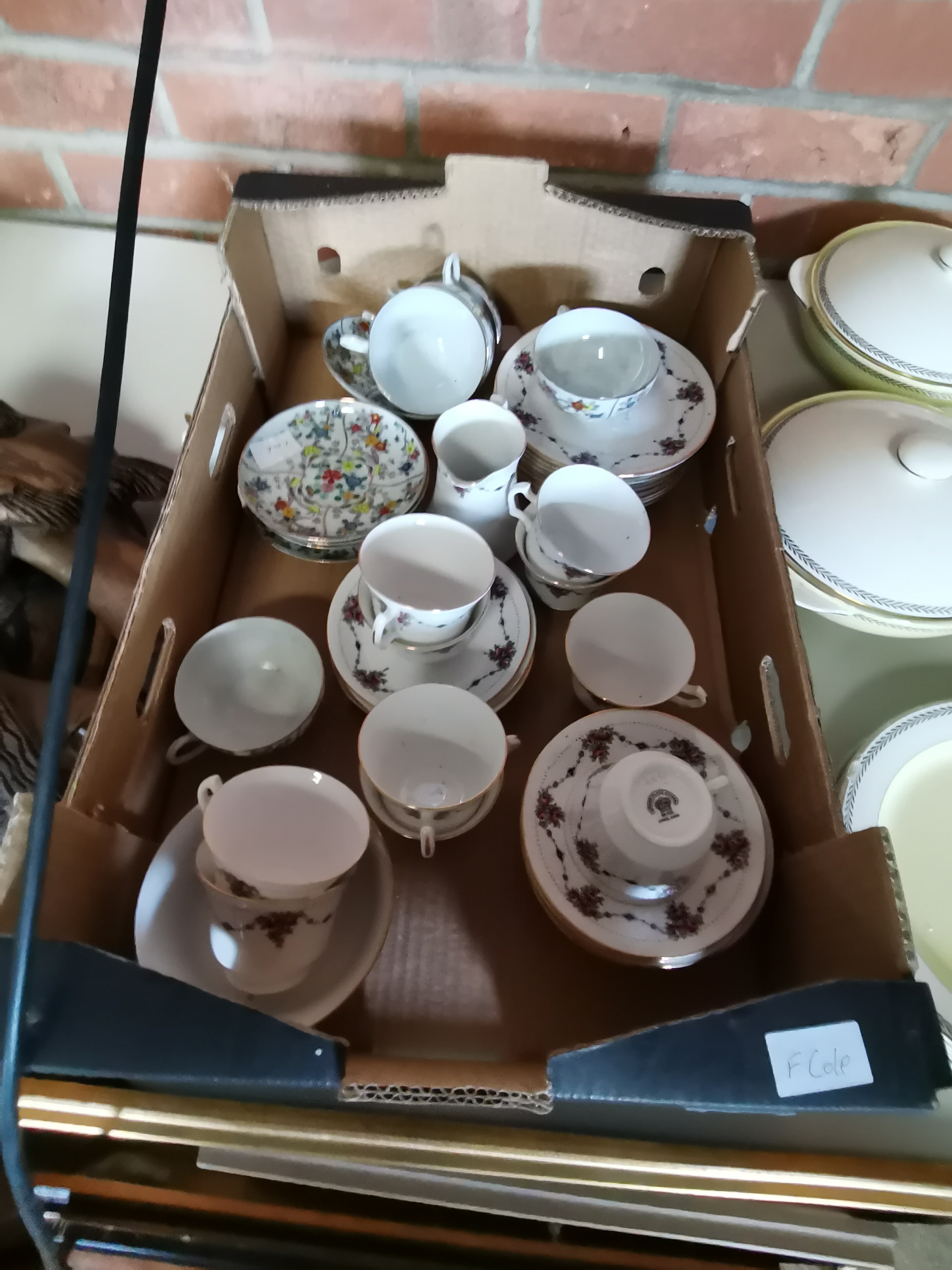 Park Place Chine Tea Set and Some Japanese 6 Character Marked Cups and Saucers