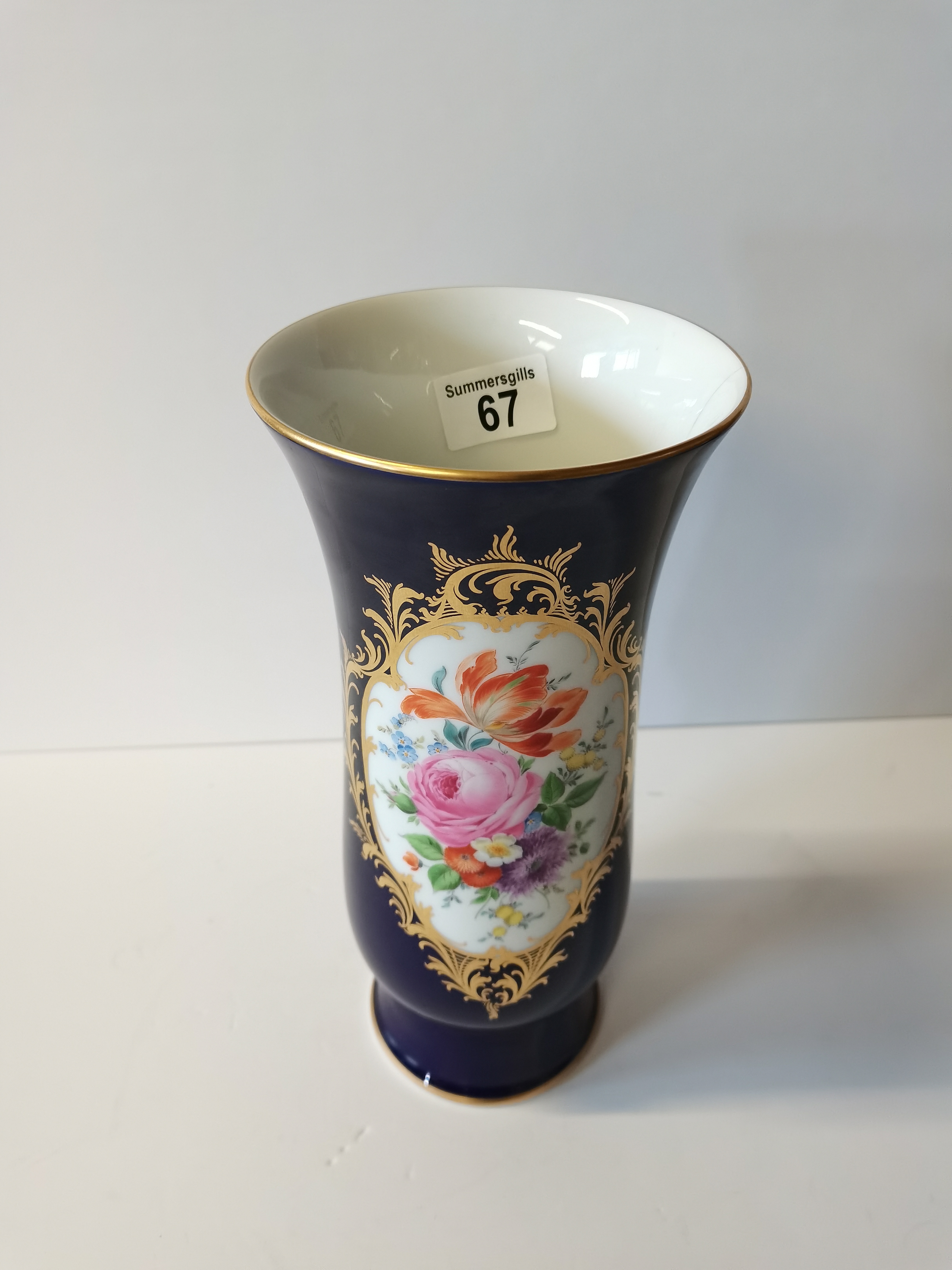 Meissen floral vase 29cm ( slight hairline)