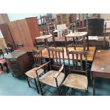 Oak dining table and 5 chairs