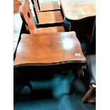 Set of ercol style dining chairs and Antique sewing table