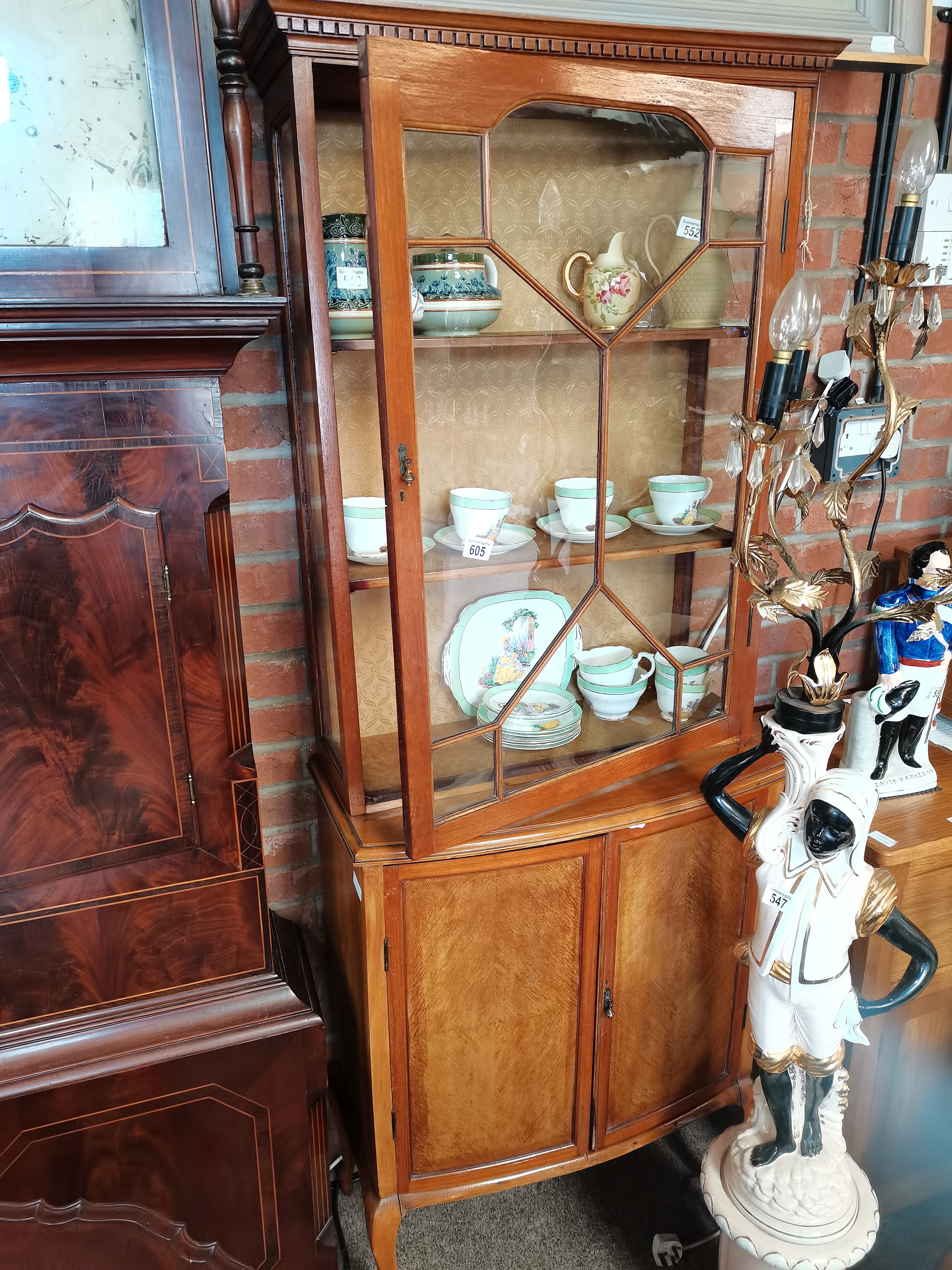 Antique mahogany display cabinet