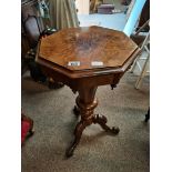 Antique walnut sewing table