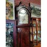 Grandfather clock with painted face with lion decoration