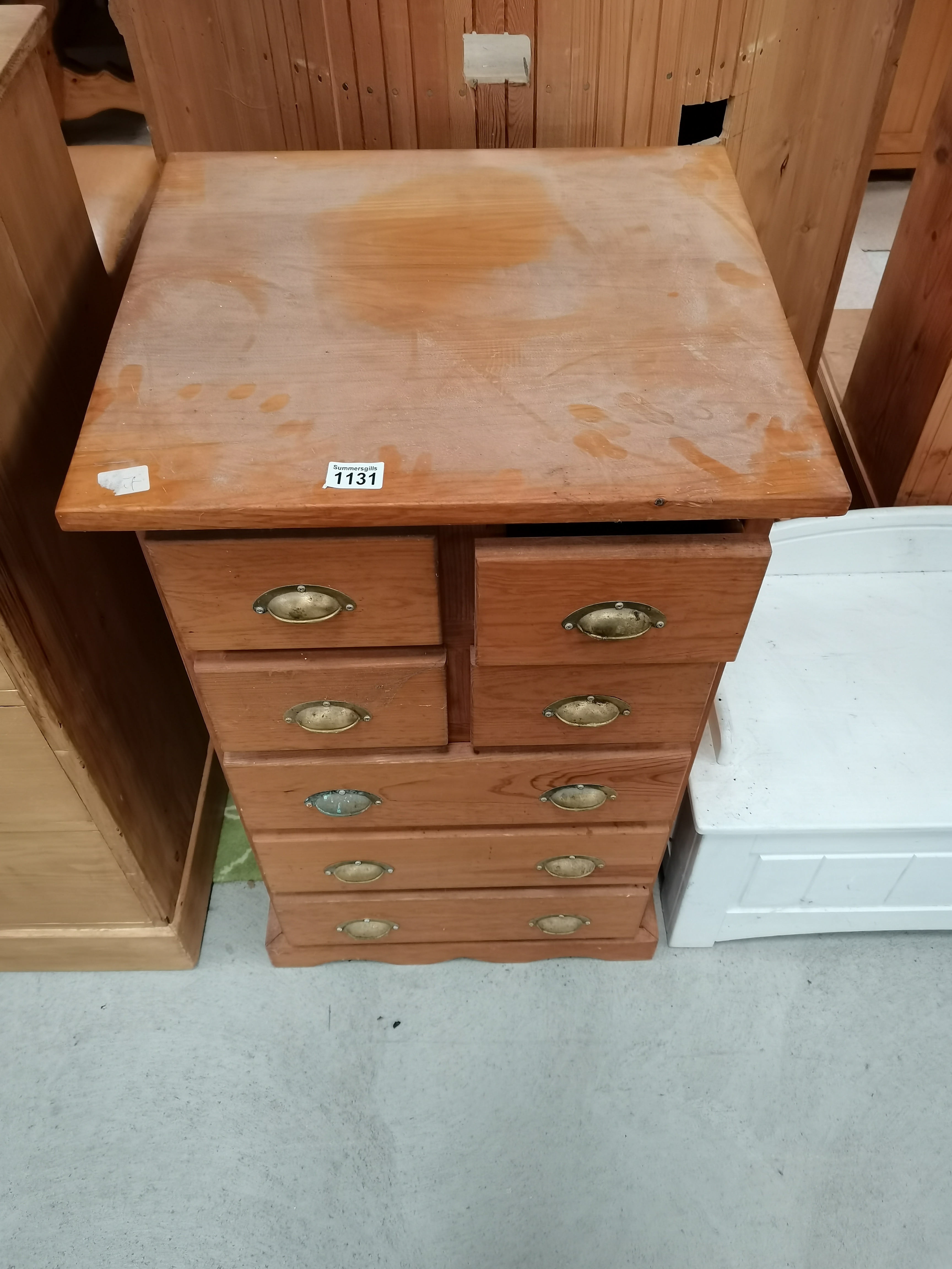 Misc pine incl small chests of drawers and bedside cabinet