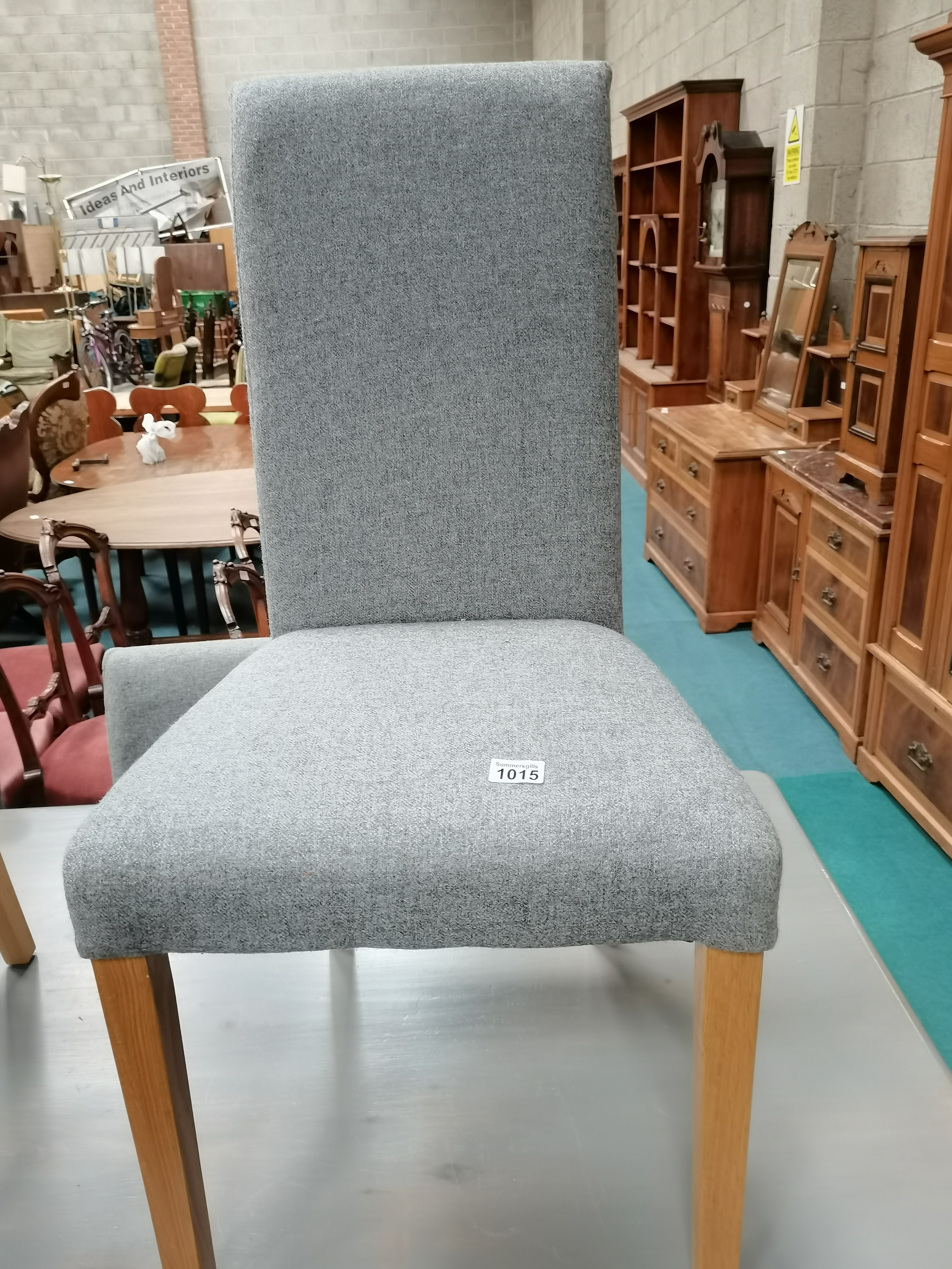 Set of 8 grey dining chairs - Image 2 of 2