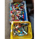 Box Of Playworn Cars Including corgi but mainly Dinky