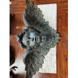 80 cm bronze cherub figurine