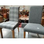 Set of 8 grey dining chairs