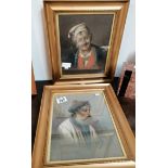 Pair of oil on canvas of old fishermen signed F Vitaly