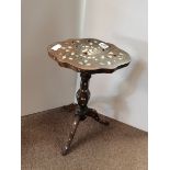 Antique Dutch style small table with mother of pearl inlay