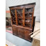 Mahogany bookcase with glazed astral top