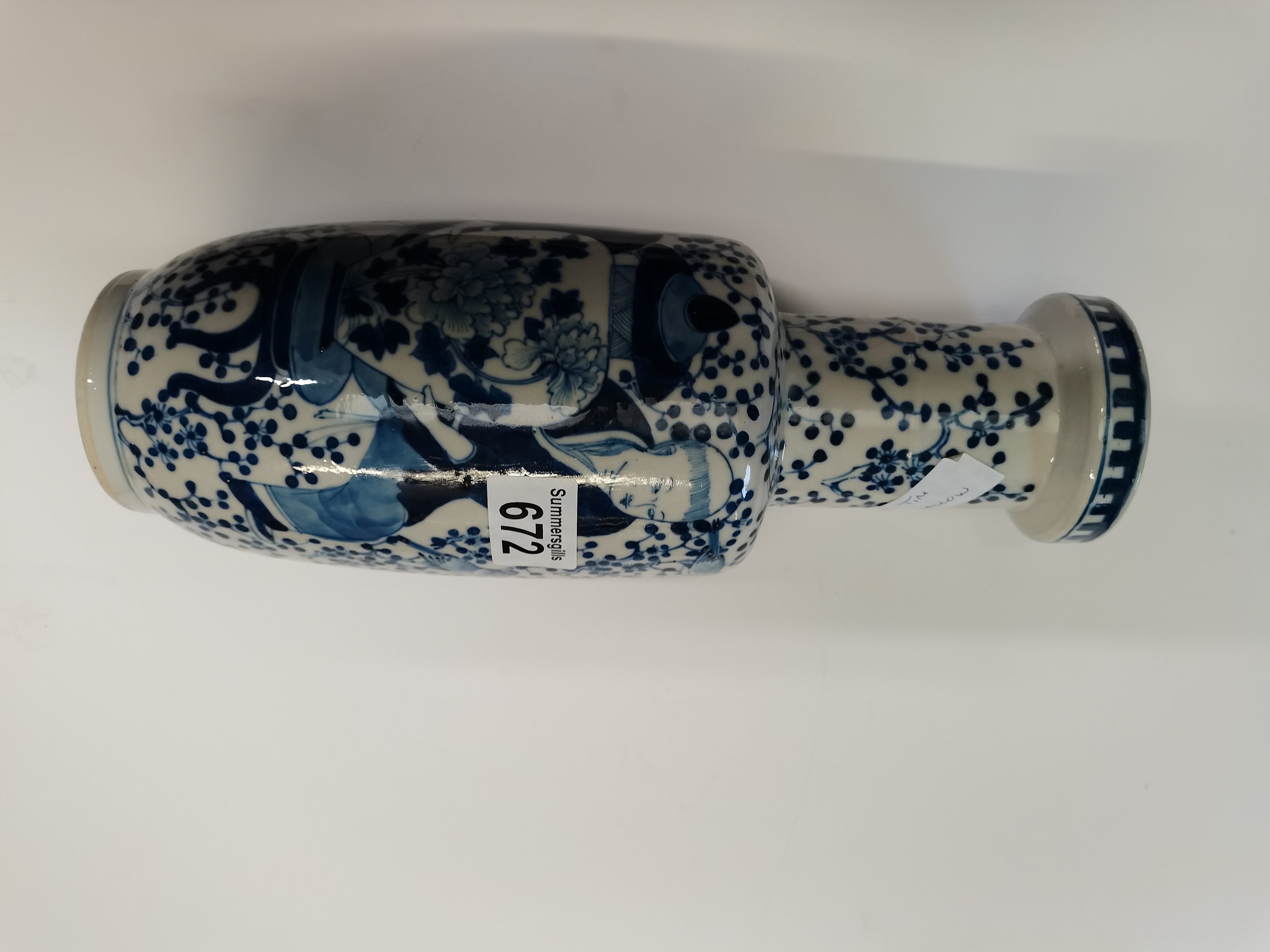 30cm early Chinese blue and white vase with 6 characture mark ( ex con ) - Image 6 of 11
