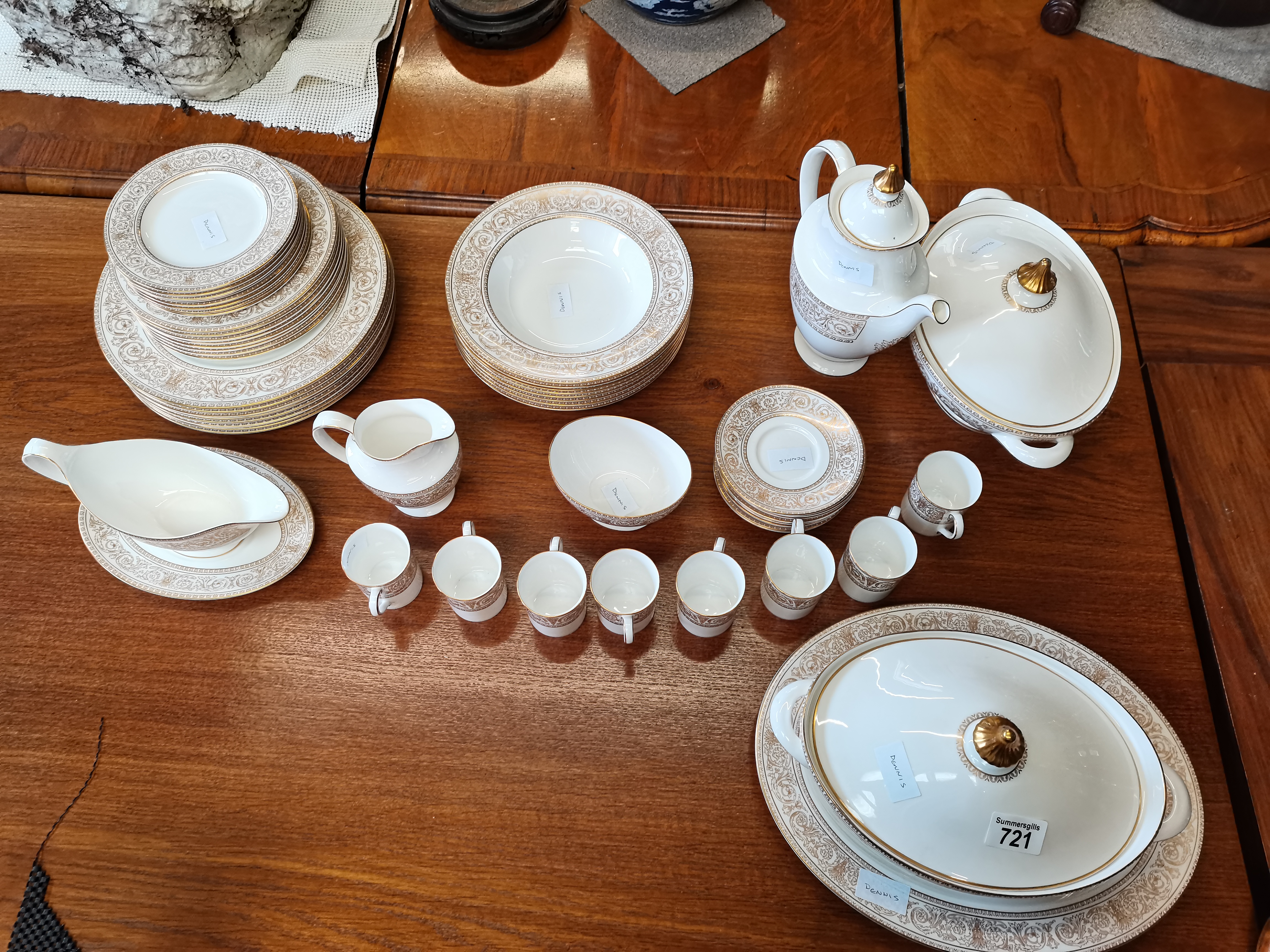 Royal doulton Soverign gold and cream dinner and coffee set ex con.