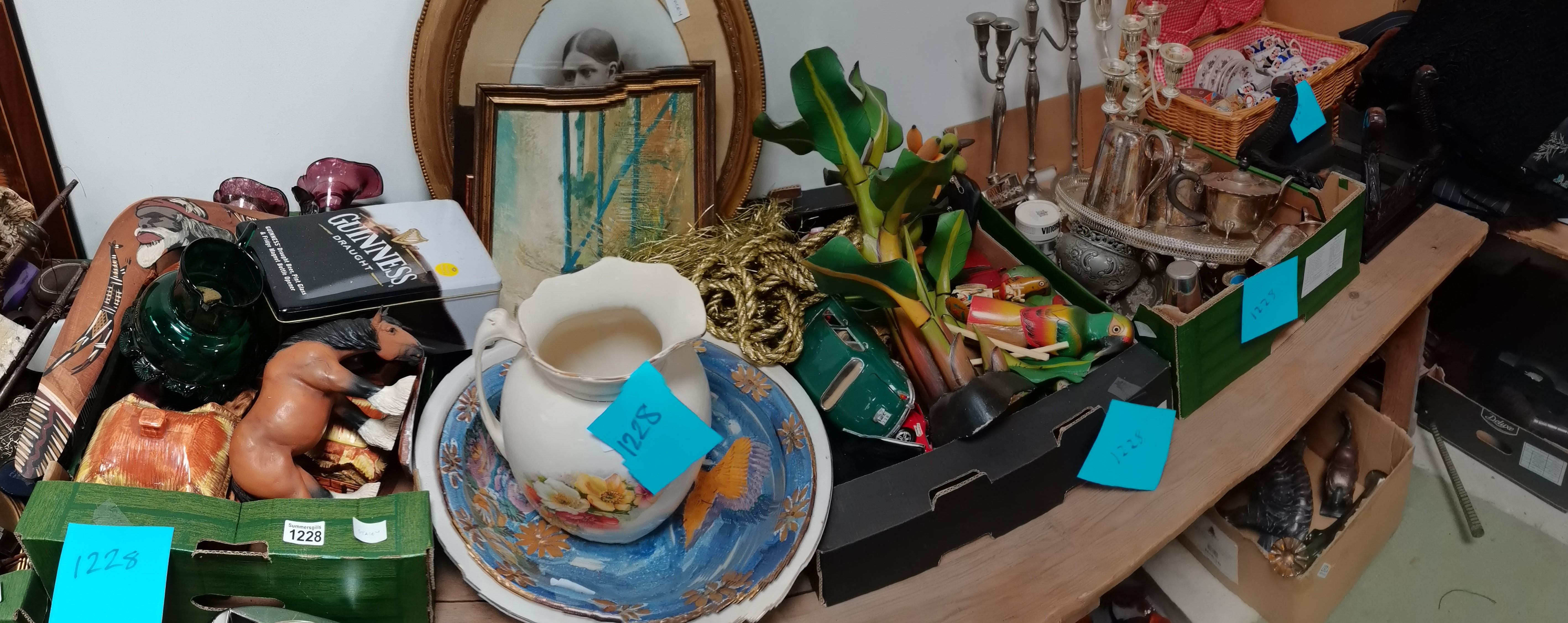 Misc items incl jug and bowl, Meike, china, pictures etc