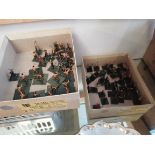 2 Boxes of soldiers on bases (Plastic)