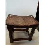 Early Mouseman burr oak stool